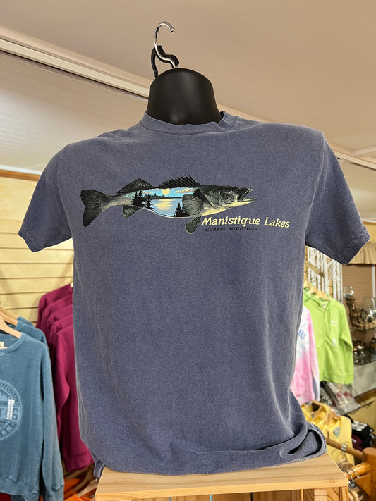 Manistique Lakes Sunset Walleye T-Shirt