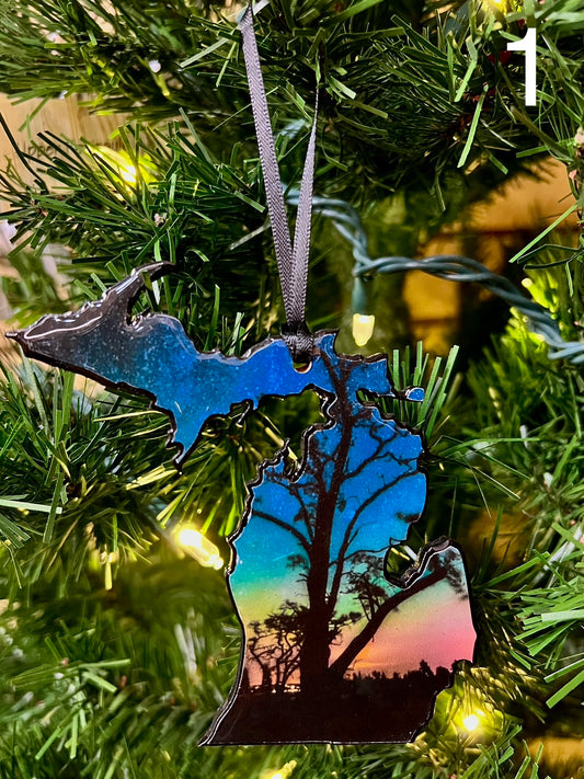 Sunset Michigan Resin Ornaments