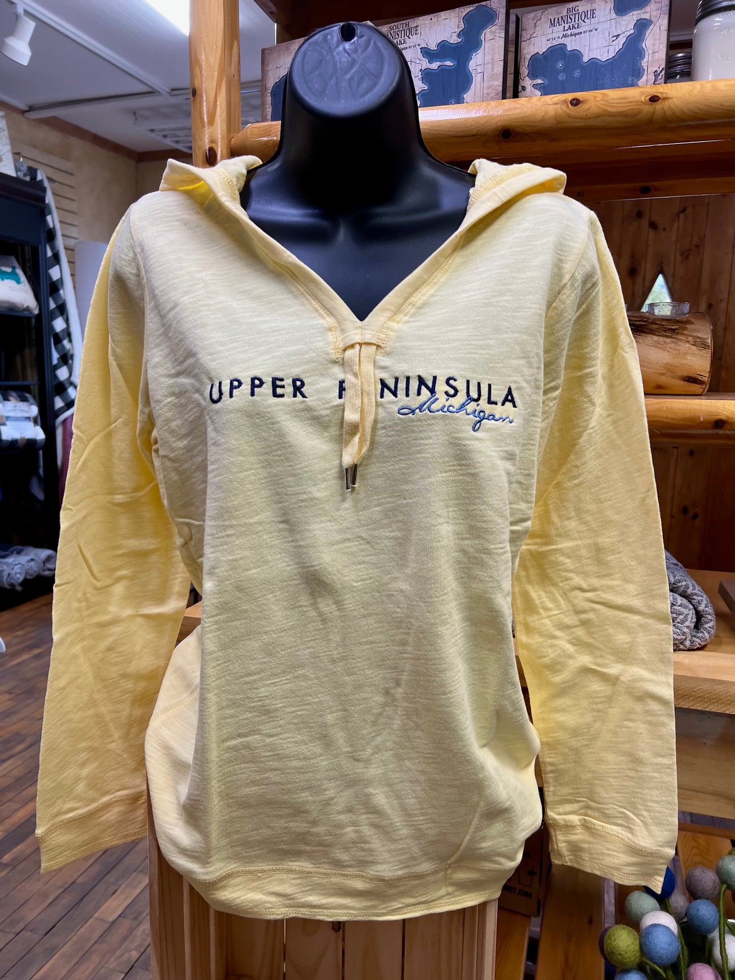 Upper Peninsula V-Neck Hooded Longsleeve