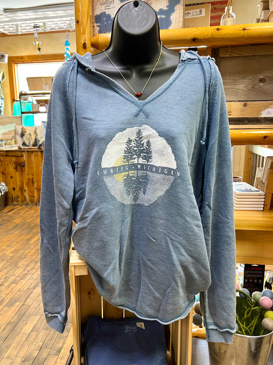 Distressed Pine Reflection Hooded Sweatshirt