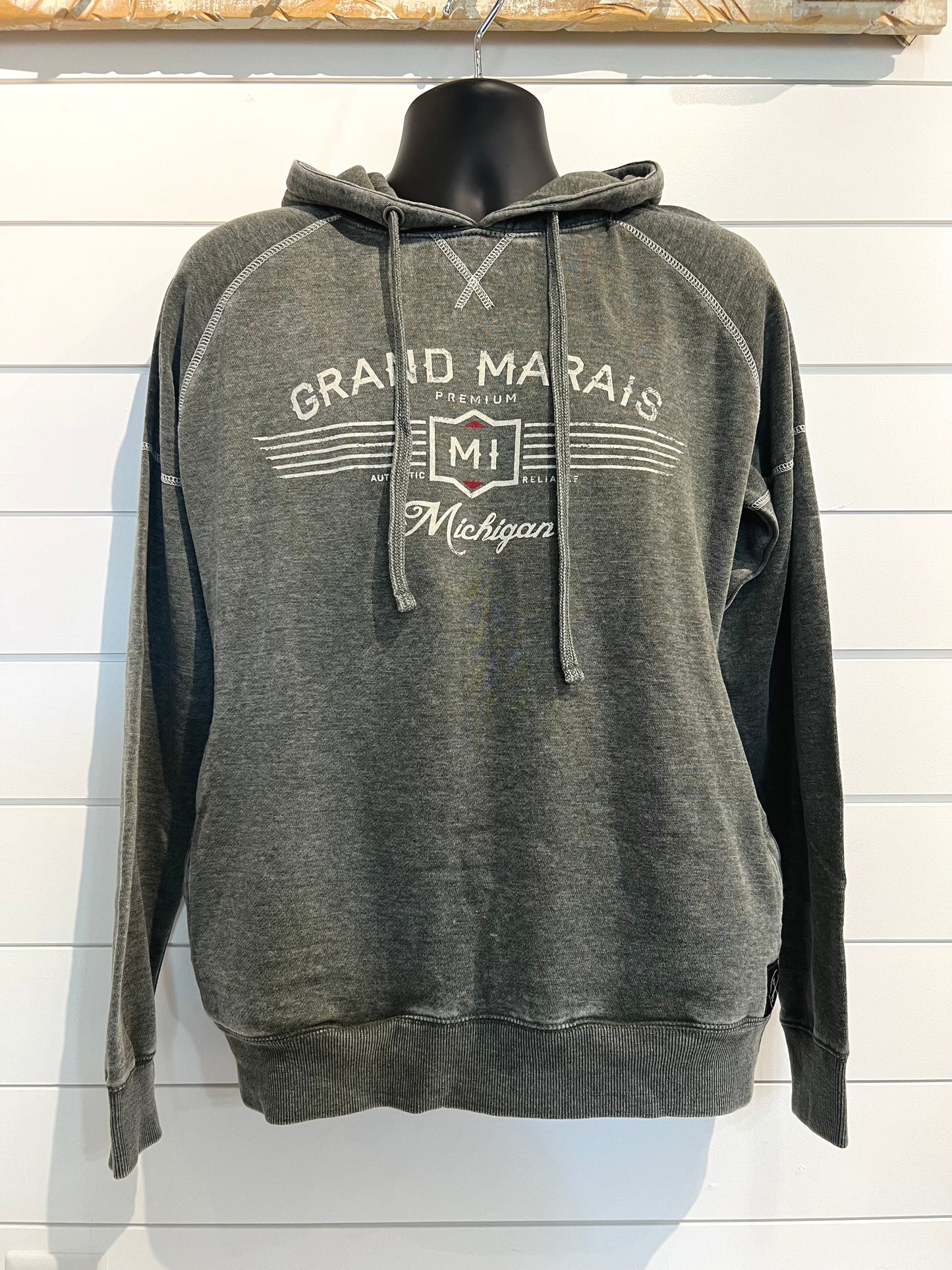 Grey Grand Marais Hooded Sweatshirt