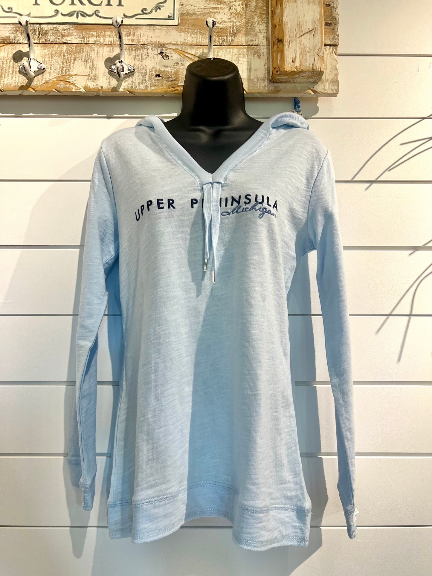 Upper Peninsula V-Neck Hooded Longsleeve