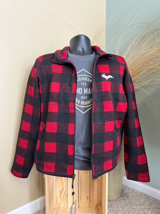 Red Plaid Full-Zip Jacket