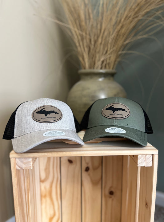 Upper Peninsula Leather Patch Hat